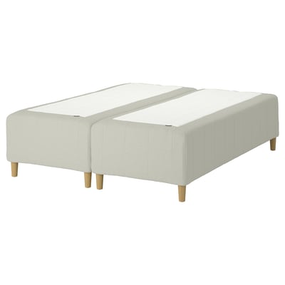 RISHÖJDEN Pocket spring mattress bse, 7 zones, incl leg medium firm/Knisa light beige, 180x200 cm