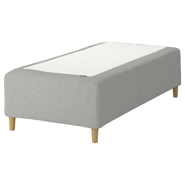 RISHÖJDEN Pocket spring mattress bse, 7 zones, incl leg medium firm/Tibbleby beige/grey, 80x200 cm