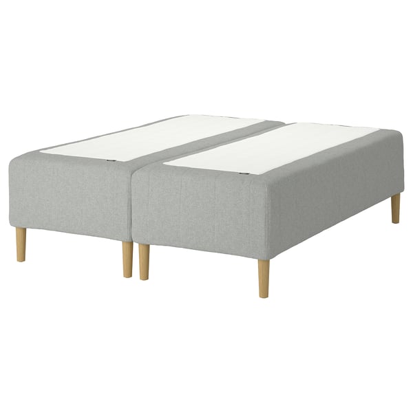RISHÖJDEN Pocket spring mattress bse, 7 zones, incl leg medium firm/Tibbleby beige/grey, 180x200 cm