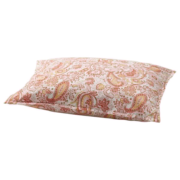 Paisley-patterned pillowcase, soft, light fabric with envelope closure.