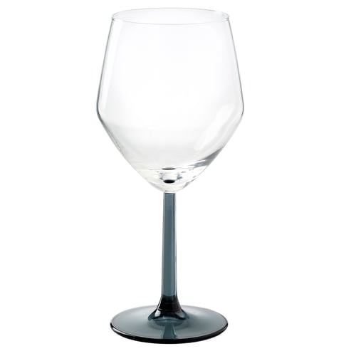 RÖDRÄKA Wine glass, blue-grey/clear glass, 50 cl