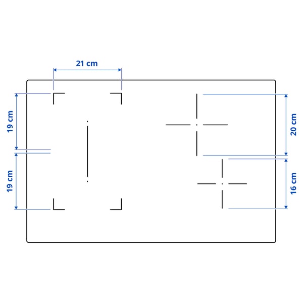 Illustration with measurements for the product: ROGESTAD.