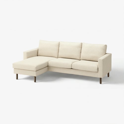 SALTSJÖBADEN 3-seat sofa with chaise longue, Vittangi light beige/white