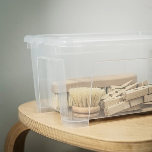 SAMLA Box with lid, transparent, 28x20x14 cm/5 l