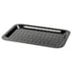 A rectangular black SAMMANHANG tray with a gray circular pattern, made of high-pressure melamine laminate.