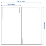 SANDSVINGEL Curtains, 1 pair, grey/with heading tape, 135x250 cm