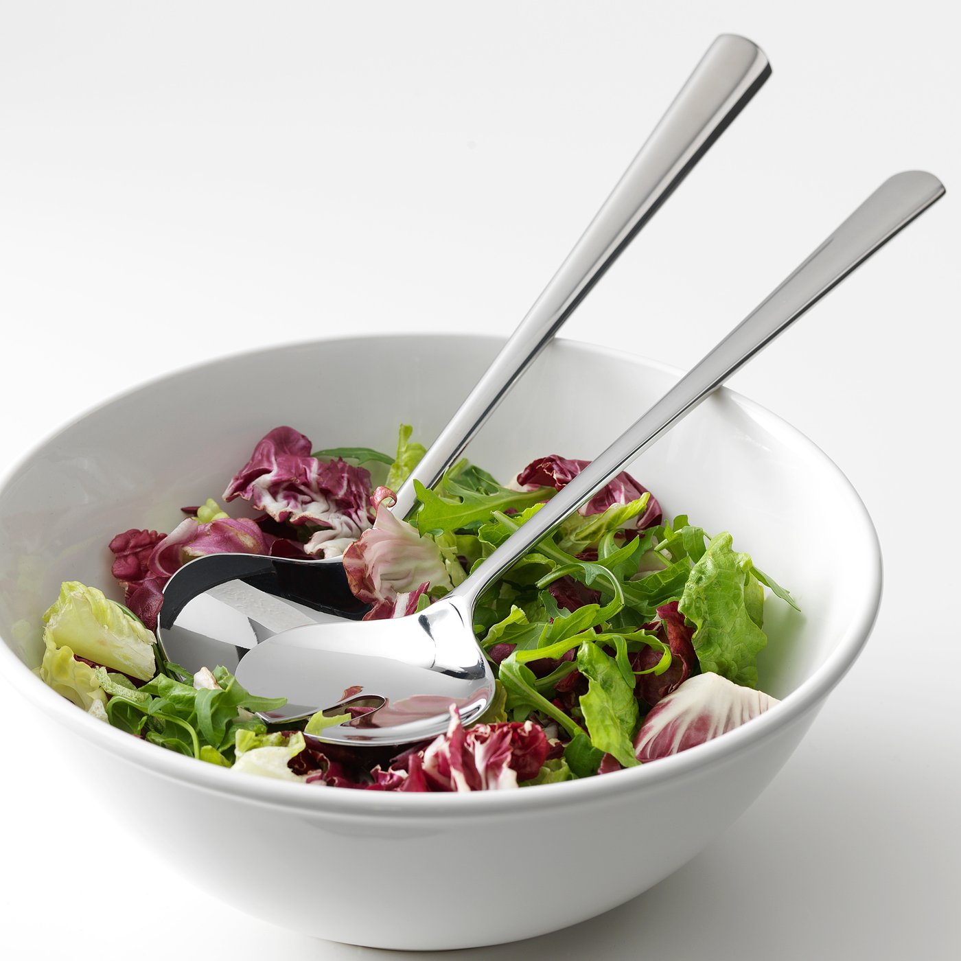 Creative Co-Op Salatbesteck-Set Aus Edelstahl – 2-teilig, Grüne Griffe, 27,3 Cm, Mit Stoffbeutel