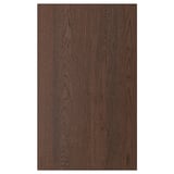 Dark brown wooden panel in rectangular shape with visible oak grain, elegantly edged.