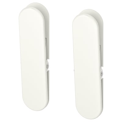 SKÅDIS white organizers, metal clips, rectangular, sleek design.