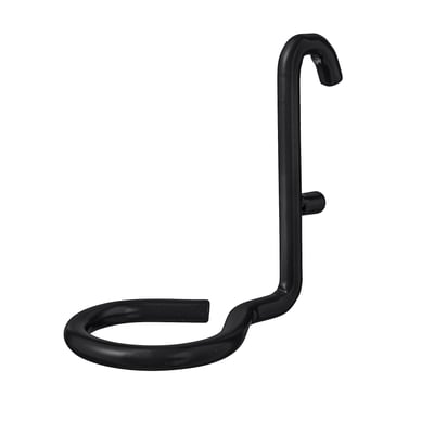 SKÅDIS black metal hook, curved design for organizing tools.