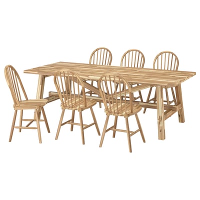 SKOGSTA / SKOGSTA Table and 6 chairs, acacia/acacia, 235 cm