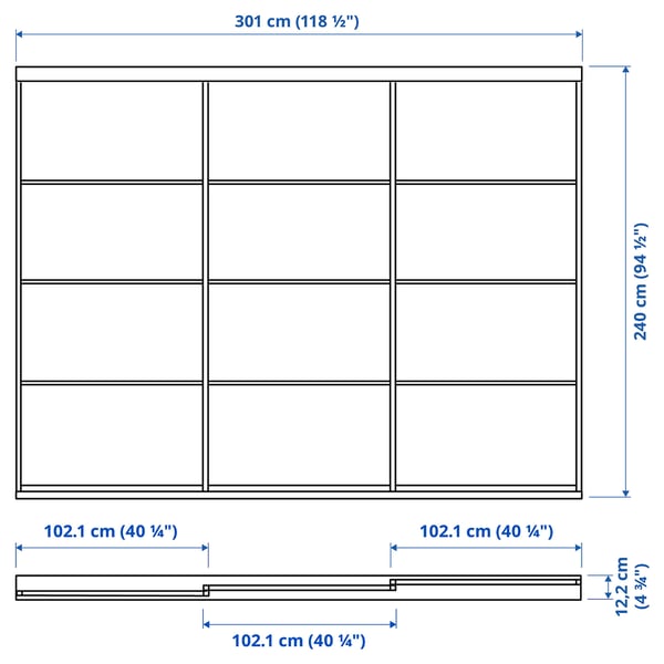 Illustration with measurements for the product: SKYTTA.