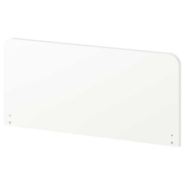 SLÄKT white headboard for bed, rounded shape, durable plastic.