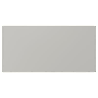 A plain, rectangular storage box, styled in minimalist design, with a smooth grey finish. Made of fibreboard.