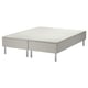 SNARUM bed base, light beige, upholstered, rectangular with metal legs.