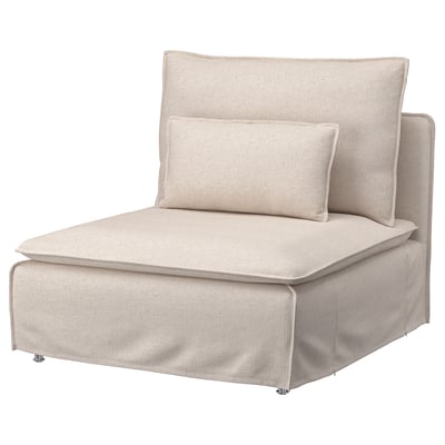 SÖDERHAMN sofa, beige, upholstered, deep seat, loose cushions, sleek design, high legs.