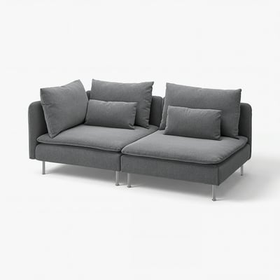 SÖDERHAMN 3-seat sofa, with open end/Johanneshov dark grey