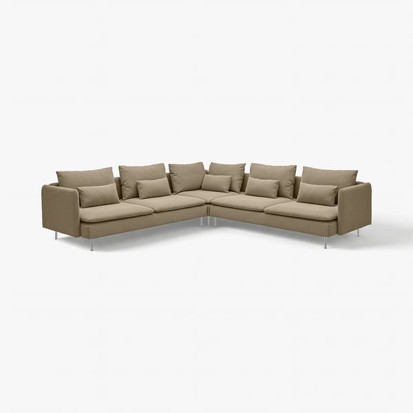 SÖDERHAMN Corner sofa, 6-seat, Johanneshov brown-beige