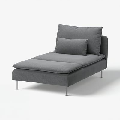 SÖDERHAMN Cover for chaise longue section, Johanneshov dark grey