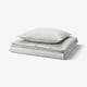 SOLFIBBLA Duvet cover and pillowcase, grey white/stripe, 150x200/50x60 cm