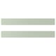 Two green rectangular panels with grooves. STENSUND brand, 25-yr guarantee. Made of fibreboard with lacquered finish.