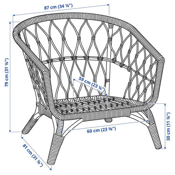 Illustration with measurements for the product: STOCKHOLM 2017.