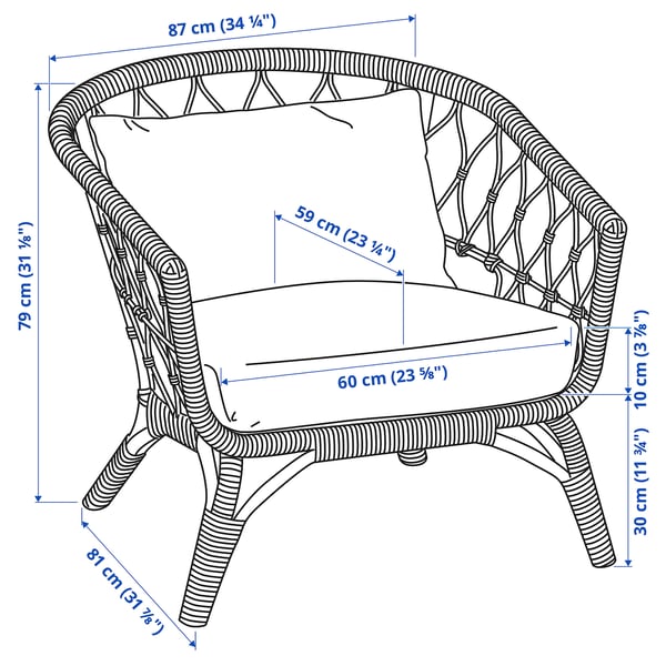 Illustration with measurements for the product: STOCKHOLM 2017.