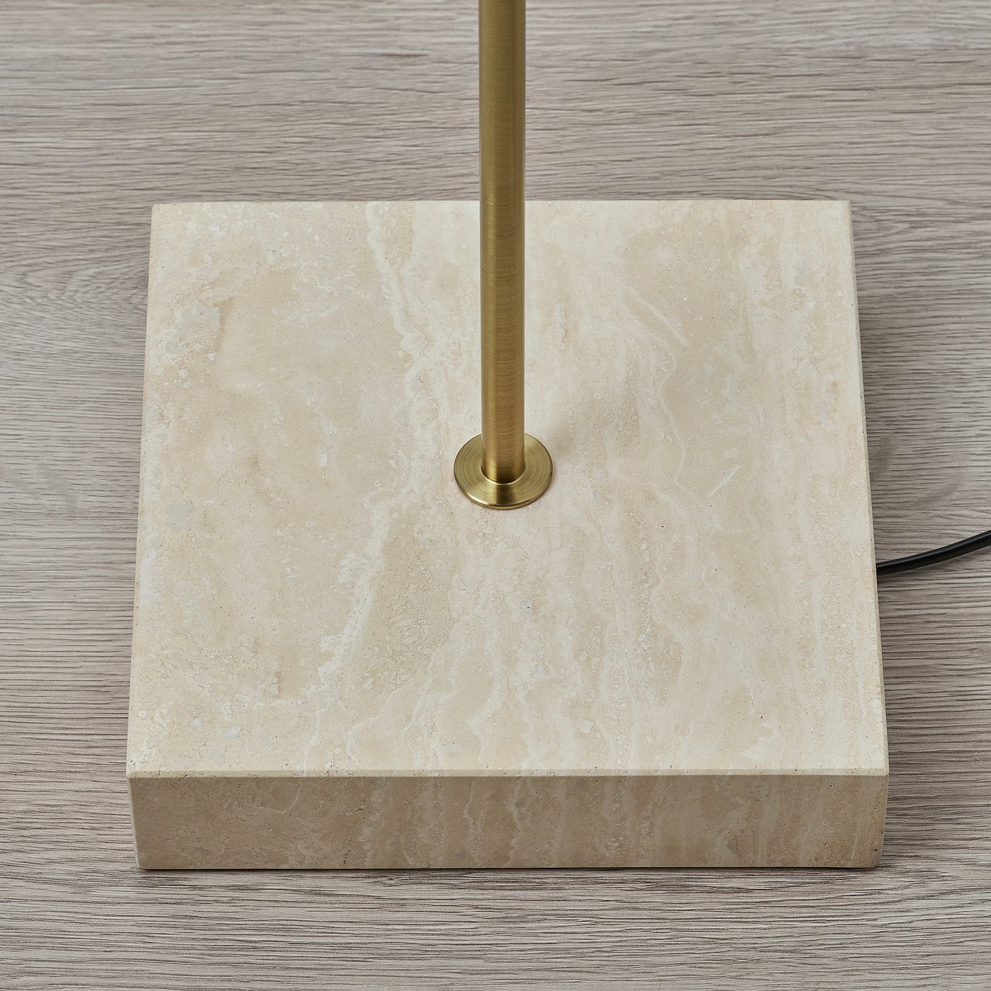 STOCKHOLM 2025 floor lamp, white textile/brass-plated, 159 cm