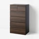 STORKLINTA Chest of 6 drawers, dark brown/oak effect, 70x50x120 cm