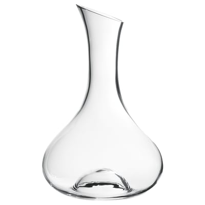 STORSINT clear glass carafe, mouth-blown, teardrop shape, elegant wine/water decanter.