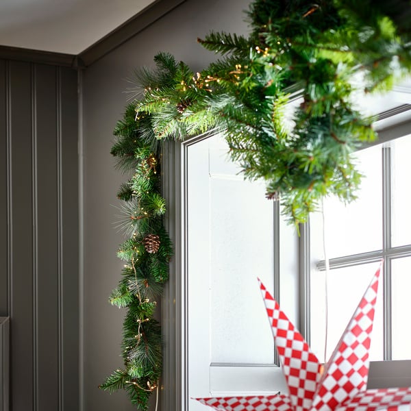 STRÅLA LED lighting chain with 160 lights, battery-operated mini/copper-colour