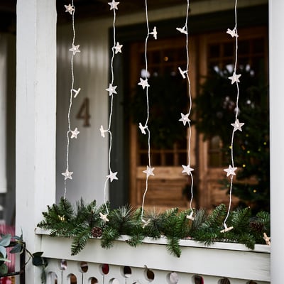 STRÅLA LED lighting curtain with 48 lights, outdoor star