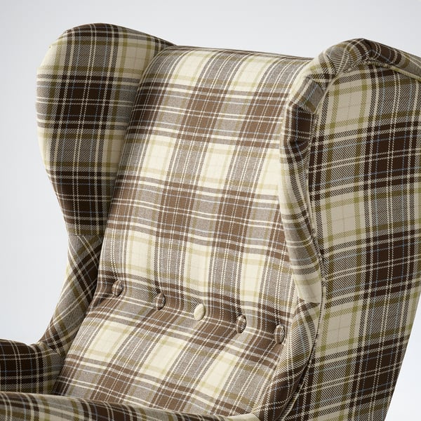 STRANDMON Wing chair, Talliden beige/brown