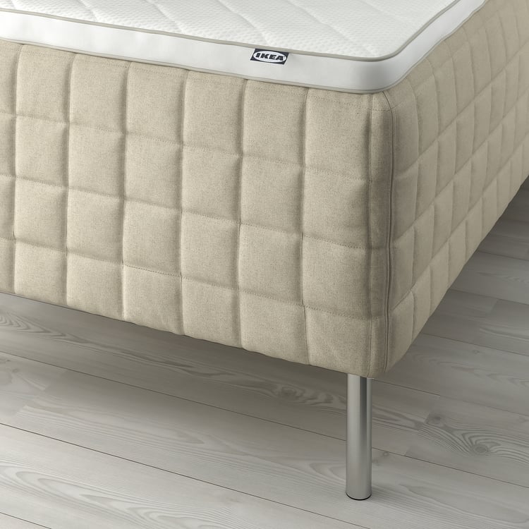 STUVLAND Sprung base incl. mattress pad medium firm natural/Nyläget