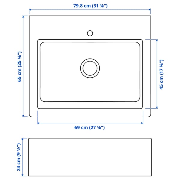 Illustration with measurements for the product: TALLSJÖN.