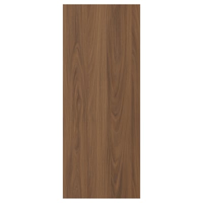 TISTORP walnut wood finish door front, smooth vertical grain, polywood.
