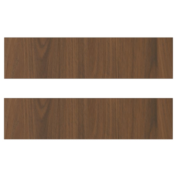 Two brown wooden panels, smooth and rectangular, with a walnut finish.