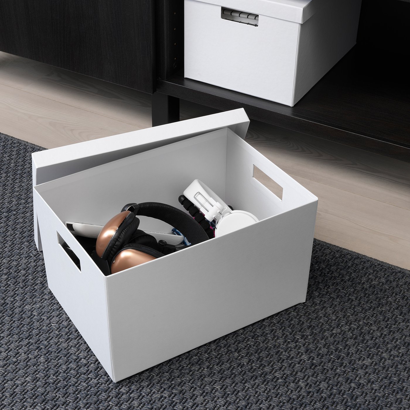 White storage box with lid