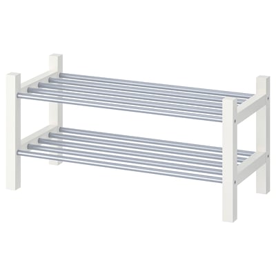 TJUSIG shoe rack, white & silver.