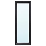 Black rectangular wall mirror with black mold frame, suitable for any room.