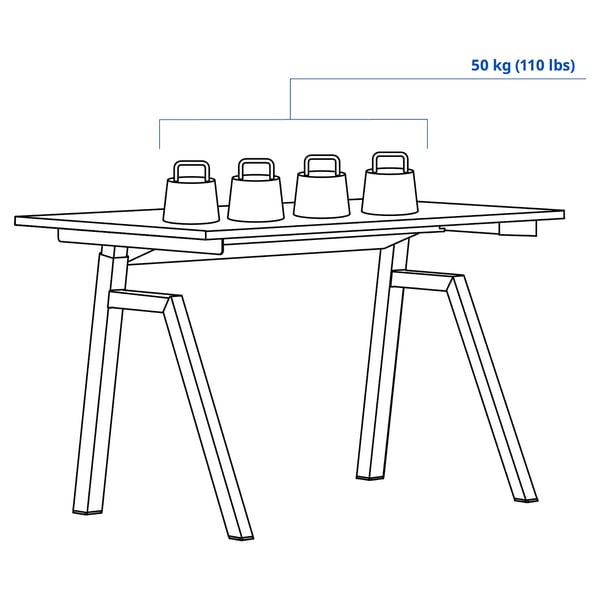 TROTTEN / MARKUS Desk and chair, electric/white dark grey, 160x80 cm