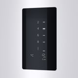 Digital control panel of refrigerator with temperature and timer display.
