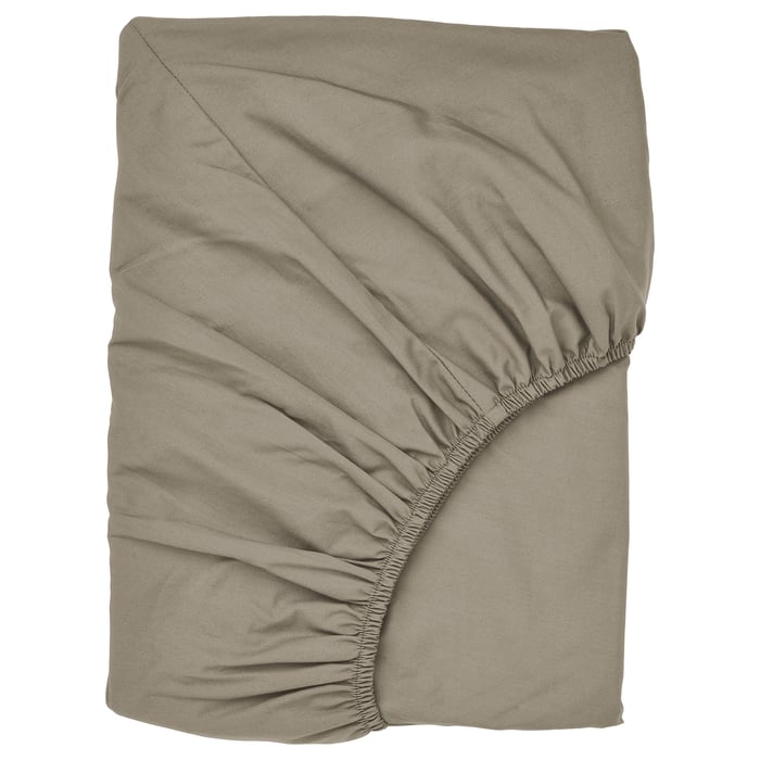 ULLVIDE Fitted sheet greybeige IKEA Finland