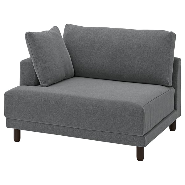 UPPÅKRA 1.5-seat module, with armrest left/Johanneshov dark grey