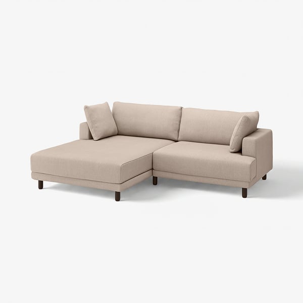 UPPÅKRA 3-seat modular sofa, with chaise longue, left/Samsala grey-beige