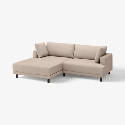 UPPÅKRA 3-seat modular sofa, with chaise longue, left/Samsala grey-beige