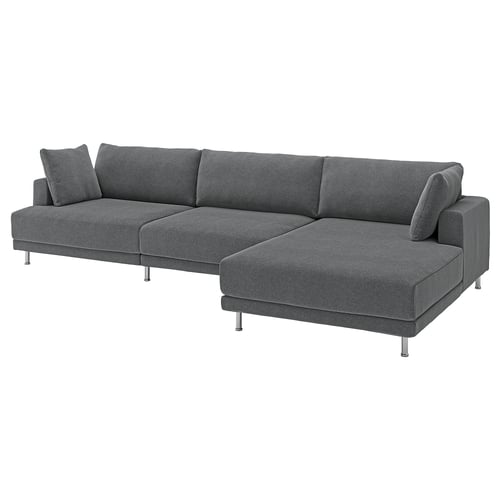 UPPÅKRA 4,5-seat modular sofa, with chaise longue, right/Johanneshov dark grey
