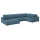 UPPÅKRA U-shaped sofa, 4,5-seat, with chaise longue, left/Axvall dark grey-blue