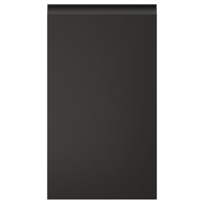 UPPLÖV black kitchen cabinets, sleek modern design with integrated handles, matt finish.