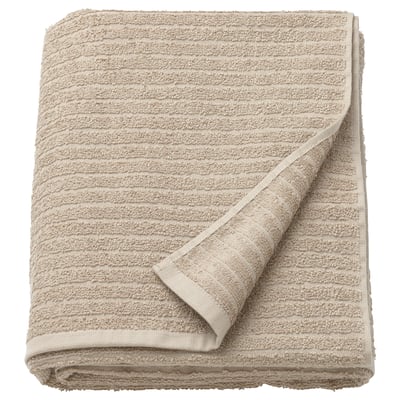 VÅGSJÖN towel, beige, cotton, rectangular, folded, textured stripes.